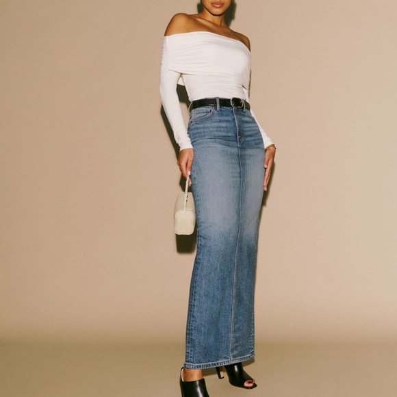 Reformation Dresses & Skirts - *NWT* Daria High Rise Denim Maxi Skirt (25)